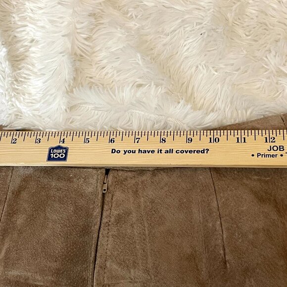 Classic Timeless Taupe / Tan Textured Suede Leather Suit 2 pc Suit plus belt - Picture 12 of 15